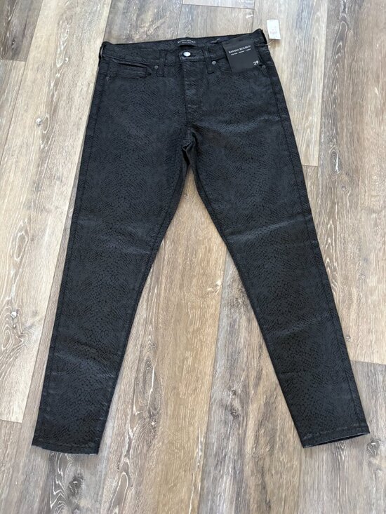 Banana Republic Pants - Banana Republic Snake Print Mid Rise Skinny Jeans Sz 29 Black Stretch NWT Ankle